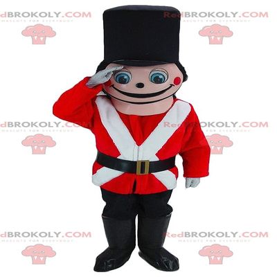 SPOTSOUND Pink soldier REDBROKOLY Mascot dressed in red, white and black
