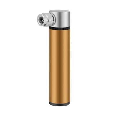 FHYTGBS 120psi Hand Bicycle Pump Tire Air Inflator Valve Ball Needle Hose Accessories Portable Bike Air Pump (Color : Gold)