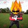 SPOTSOUND Flame REDBROKOLY Mascot with sunglasses