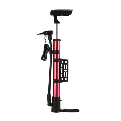 FHYTGBS Bike Football Pump Aluminium Alloy American British Valve Portable Air Pump Inflator Bicycle Accessories (Color : Red)