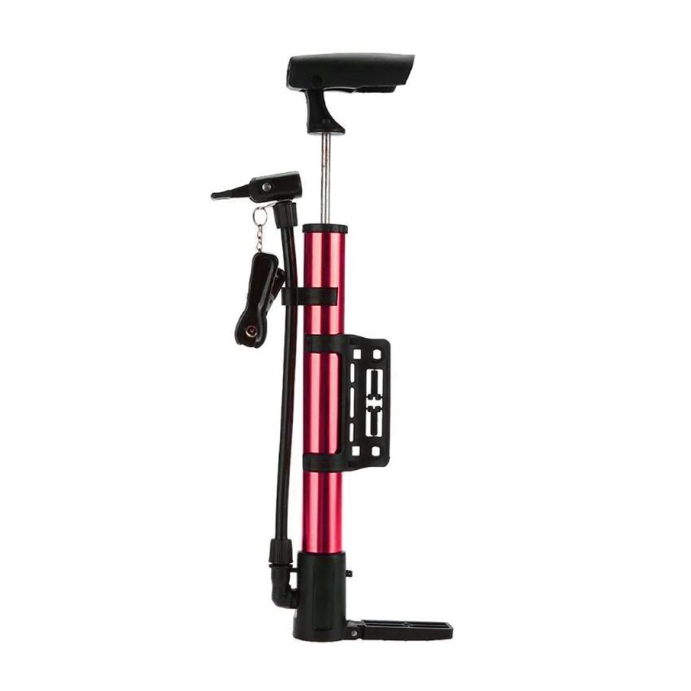 FHYTGBS Bike Football Pump Aluminium Alloy American British Valve Portable Air Pump Inflator Bicycle Accessories (Color : Red)