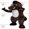 SPOTSOUND Brown and white horse REDBROKOLY Mascot looking nasty