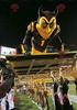 SPOTSOUND Black and yellow devil REDBROKOLY Mascot in sportswear view 1