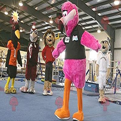 SPOTSOUND Giant flamingo REDBROKOLY Mascot all hairy