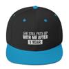 CreativeTees4You 1st Year Wedding Anniversary Husband Gift 3D Puff Flatbrim Flat Brim Snapback Hat Black/Teal view 1
