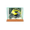 Mini Helmet Display Case with Real Wood mouling and Real Glass Protection (Walnut) view 1