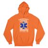 Tee Hunt Emergency Medical Services Sweatshirt American Flag Star of Life EMS Hoodie Orange Small view 1