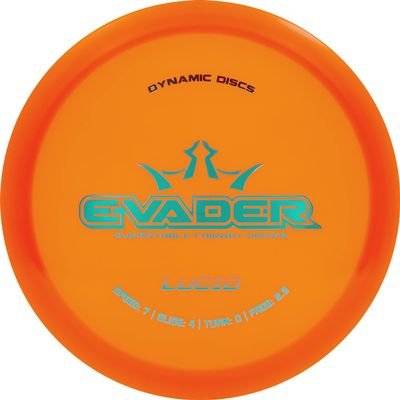 Dynamic Discs Lucid Evader Fairway Driver Disc Golf Disc | Controllable Speed and Excellent Glide | Easy-to-Throw Fairway Disc Golf Disc | 170g Plus | Stamp Color Will Vary (Orange)