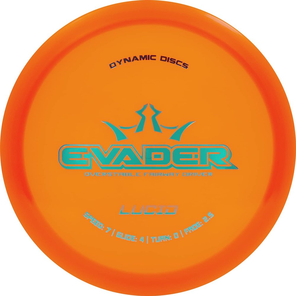 Dynamic Discs Lucid Evader Fairway Driver Disc Golf Disc | Controllable Speed and Excellent Glide | Easy-to-Throw Fairway Disc Golf Disc | 170g Plus | Stamp Color Will Vary (Orange)