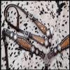 Showman Leather Headstall & Breast llar Set w/whide Inlays & Crystal Rhinestones, Dark Brown, Average Full Size Horse view 2