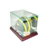 Mini Helmet Display Case with Real Wood mouling and Real Glass Protection (Cherry) view 2