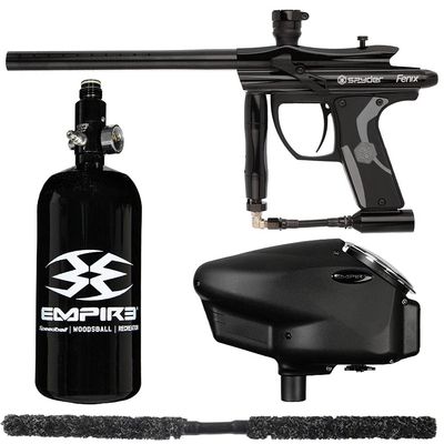 Action Village Kingman Spyder Fenix Core Paintball Gun Package Kit (Gloss Black)