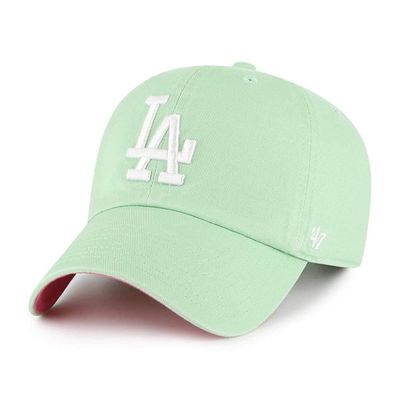 47 MLB Los Angeles Dodgers Ball Park Clean Up Adjustable Hat, Adult One Size Fits All (Los Angeles Dodgers Green Pink)