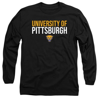 University of Pittsburgh Official Stacked Unisex Adult Long-Sleeve T Shirt,Black, 3X-Large