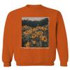 0405. Aesthetic Cute Floral Sunflower Botanical Print Graphic Fashion Men's Crewneck Sweatshirt (Orange 2X Large) view 1