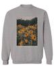 0405. Aesthetic Cute Floral Sunflower Botanical Print Graphic Fashion Men's Crewneck Sweatshirt (Light Gray Large) view 1