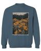 0405. Aesthetic Cute Floral Sunflower Botanical Print Graphic Fashion Men's Crewneck Sweatshirt (Indigo Blue Large) view 1