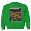 0405. Aesthetic Cute Floral Sunflower Botanical Print Graphic Fashion Men's Crewneck Sweatshirt (Irish Green Large) view 1