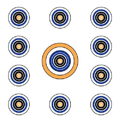 Allen 15245 EZ Aim 11 Spot Target, White, 12-In. - Quantity 12
