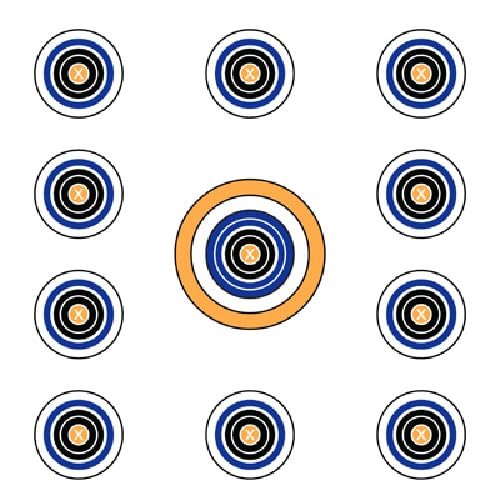 Allen 15245 EZ Aim 11 Spot Target, White, 12-In. - Quantity 12