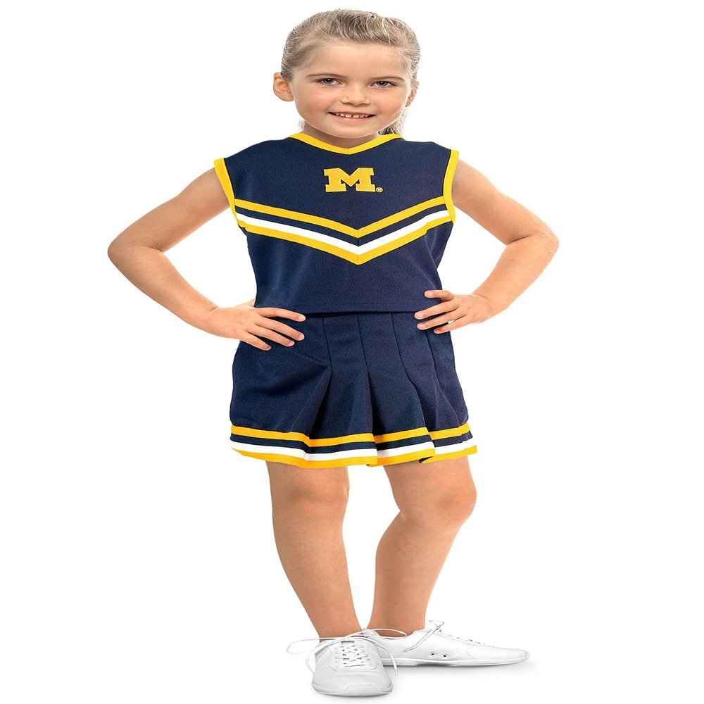 Little King NCAA Toddler/Youth Girls Team 2 Piece Cheer Dress-Michigan Wolverines-3T