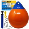 Anchor Buoy and Retrieval Ring, 15" Inflatable Vinyl Boat Buoy Balls with Pump, Round Boat Mooring Buoys, Marker, and Anchor Float Ball for Rope, Sea, and Lake view 1