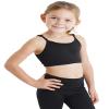 Liakada Girls Supportive Bra Top with Integrated Bra Shelf Liner for Dance, Gymnastics, Yoga, Cheer! Black view 1