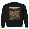 0405. Aesthetic Cute Floral Sunflower Botanical Print Graphic Fashion Men's Crewneck Sweatshirt (Black Large) view 1