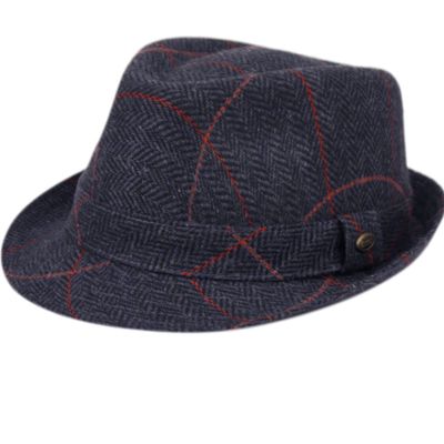 Unisex Timelessly Classic Manhattan Fedora Hat (Fedora 4056 Navy, Small-Medium)