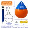 Anchor Buoy and Retrieval Ring, 9" Inflatable Vinyl Boat Buoy Balls with Pump, Round Boat Mooring Buoys, Marker, and Anchor Float Ball for Rope, Sea, and Lake view 4