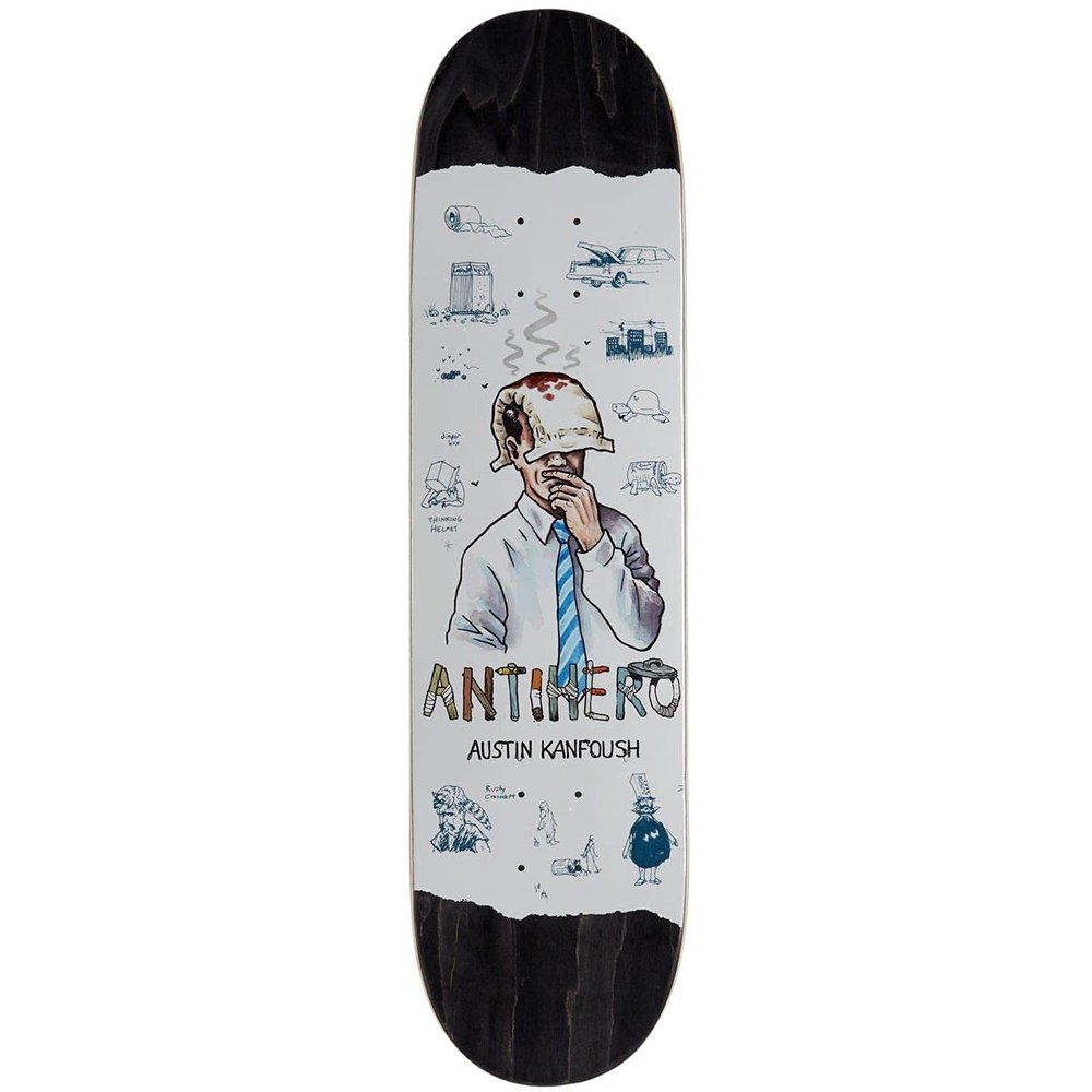Anti-Hero Kanfoush Recycling Skateboard Deck - White - 8.06"