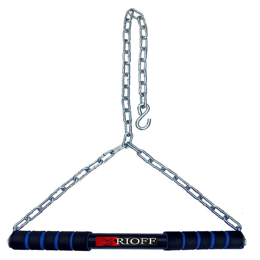 Rioff Chin Up Bar, Steel Chin Up, Sangal Hanging Rod With Chain Chinup Bar, Height Increaser And Pull Exercise With Heavy Duty Chain (4Ft)