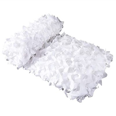 OPYTR Outdoor Camo Netting Military Camouflage Net, Suitable for Camping, Military Theme Party Decoration and Sunshading, Seven Colors Sunshade (Color : White, Size : 1.5x4M)