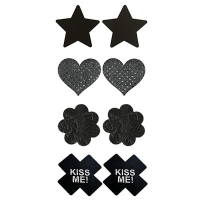 Celamirio Women's Disposable Pasties Nipple Covers Black 4 Pairs
