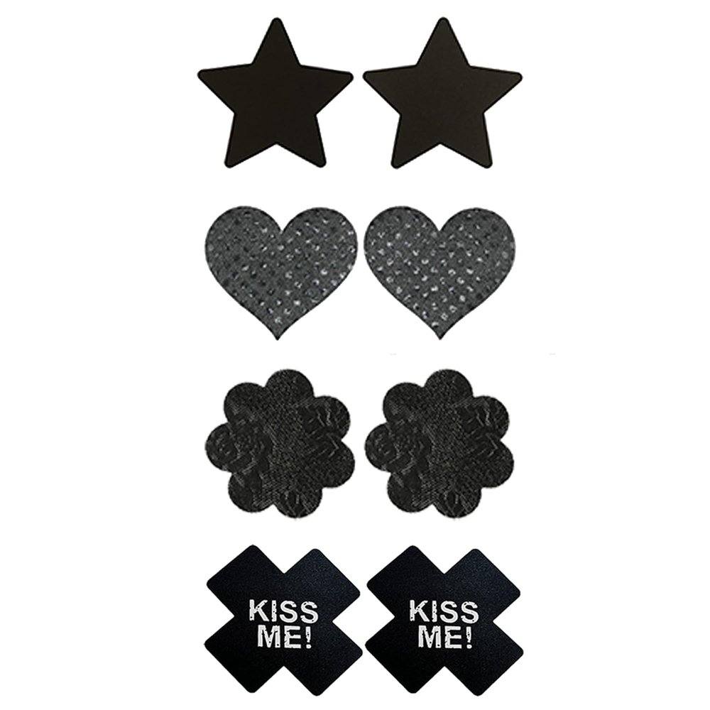 Celamirio Women's Disposable Pasties Nipple Covers Black 4 Pairs