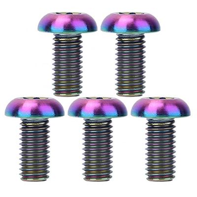 Bicycle Accessories 5pcs / Pack Titanium Alloy M512 Bicycle Water Bottle Cage Bolts M510 Bicycle Disc Brake Screws Bike Parts (Color : M5 X 10, Size : B)