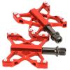 Bicycle Accessories Light Weight Bicycle Pedals Aluminium Alloy Mountain Road Bike Bearing Pedals Anti-Slip Spikes Bicycle Pedals Bike Parts (Color : Red) view 4