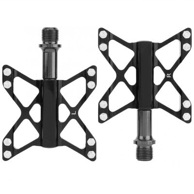 Bicycle Accessories Light Weight Bicycle Pedals Aluminium Alloy Mountain Road Bike Bearing Pedals Anti-Slip Spikes Bicycle Pedals Bike Parts (Color : Black)