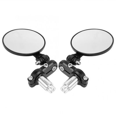 SJHY Bicycle Accessories 2Pcs Electrombile Handle Bar End Round Rear View Mirrors Aluminum Alloy Mountain Road Bike Bicycle Rearview Mirrors Bike Parts
