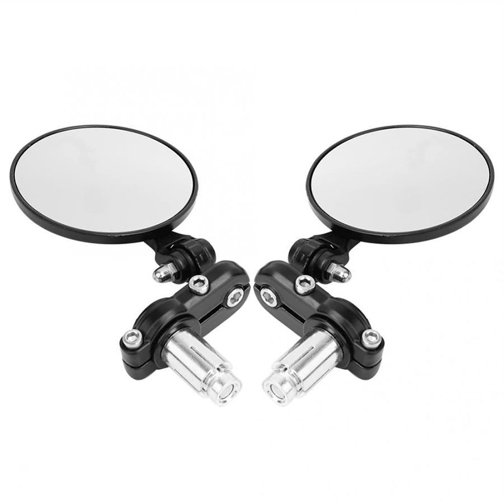 SJHY Bicycle Accessories 2Pcs Electrombile Handle Bar End Round Rear View Mirrors Aluminum Alloy Mountain Road Bike Bicycle Rearview Mirrors Bike Parts