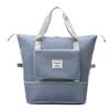Holygloomy, Large Capacity Folding Travel Bag, Lightweight Waterproof Foldable Tote Bag, Dry and Wet Separation Sports Shoulder Bag, Blue, 41x28x22cm view 1