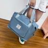 Holygloomy, Large Capacity Folding Travel Bag, Lightweight Waterproof Foldable Tote Bag, Dry and Wet Separation Sports Shoulder Bag, Blue, 41x28x22cm view 4
