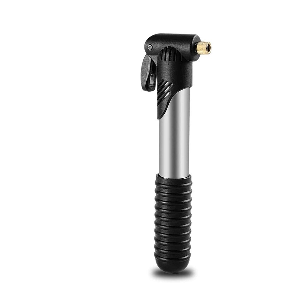 1 pcs Portable Bicycle Pump Hand Pump Cycling Air Pump Tire Inflator Valve Bike Pump (Color : Black Silver)
