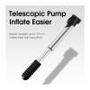 1 pcs Portable Bicycle Pump Hand Pump Cycling Air Pump Tire Inflator Valve Bike Pump (Color : Black Silver) view 3
