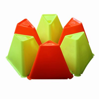 Sports Cones Colorful Triangular Plastic Cones, Children's Football Training Marker Cones, 15cm/7" Agile Cone Traffic Cone (Color : 2 Colors, Size : 10pcs)