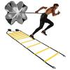 Resistance Parachute Resistance Training Set Tools, Agility Ladder Set with 5 Cones/Speed Parachute/4 Hooks,for Improv Speed/Strength/Coordination view 1