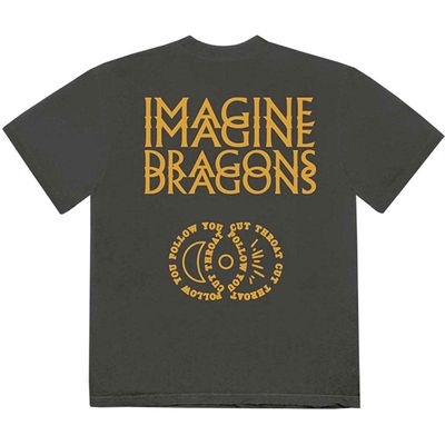 Imagine Dragons Men's Cutthroat Symbols (Back Print) Slim Fit T-Shirt Small Charcoal
