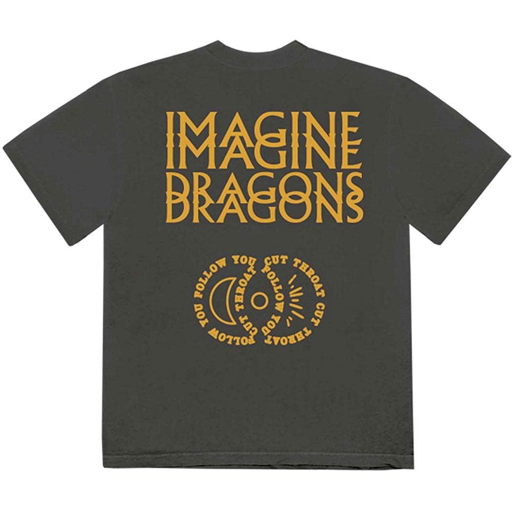 Imagine Dragons Men's Cutthroat Symbols (Back Print) Slim Fit T-Shirt Small Charcoal