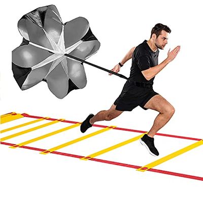 Resistance Parachute Agile Speed Training Set Equipment, with Adjustable Agility Ladder and Running Parachute, for Fitness Explosive Power Training(Size:6M)