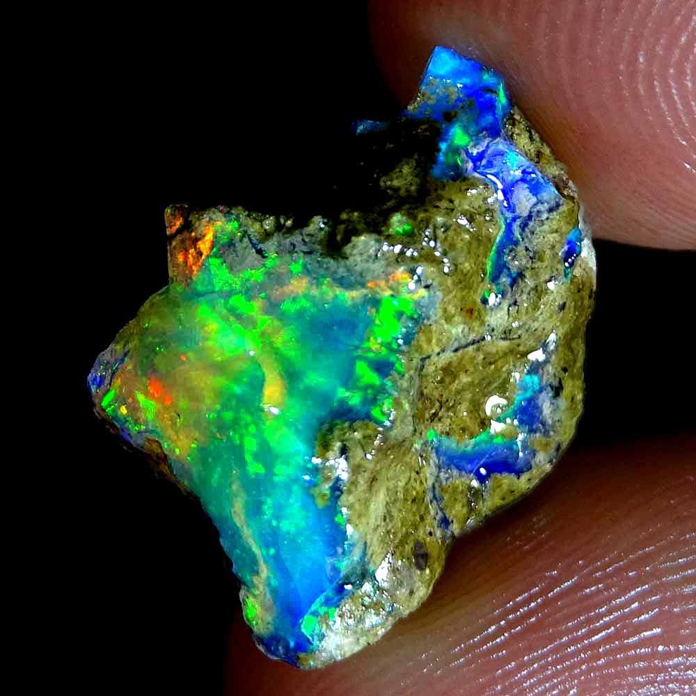 emartwala 13.25Cts. Jumbo Boulder Ethiopian Opal Natural Welo Fire Rough Specimen Gemstone